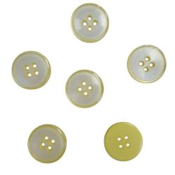 Lot de 6 boutons bordure coloris Jaune 23 mm plastique