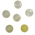 Lot de 6 boutons bordure coloris Jaune 23 mm plastique