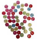 Lot de 50 Boutons ronds translucides multicolores 15 mm Plastique
