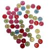 Lot de 50 Boutons ronds translucides multicolores 15 mm Plastique