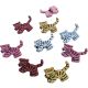 Lot de 9 boutons Chat 4 couleurs 15 x 20 mm en résine
