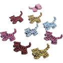 Lot de 9 boutons Chat 4 couleurs 15 x 20 mm en résine