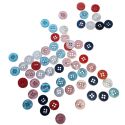 Lot de 60 Boutons ronds multicolores 15 mm Plastique