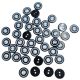 Lot de 50 Boutons ronds noir et blanc 15 mm Plastique