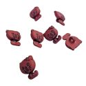 Lot de 7 Boutons Kitty Cat Rouge 10 x 15 mm Résine