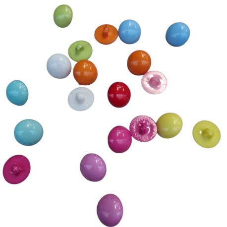 Lot de 20 Boutons 1/2 boule multicolores 15 mm Plastique