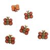 Lot de 6 Boutons Papillon Orange 15 mm Résine