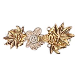 Bouton Clipsable pour Jeans trop Large, Ajuste la Taille Sans Couture, Serre-taille Rapide, Bouton magique Coloris Fleur Smile