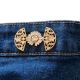 Bouton Clipsable pour Jeans trop Large, Ajuste la Taille Sans Couture, Serre-taille Rapide, Bouton magique Coloris Fleur Dorée