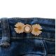 Bouton Clipsable pour Jeans trop Large, Ajuste la Taille Sans Couture, Serre-taille Rapide, Bouton magique Coloris Fleur Smile
