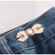 Bouton Clipsable pour Jeans trop Large Ajuste la Taille Sans Couture, Serre-taille Rapide, Bouton magique Coloris Marguerite