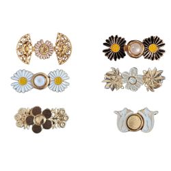 Bouton Clipsable pour Jeans trop Large, Ajuste la Taille Sans Couture, Serre-taille Rapide, Bouton magique Coloris Fleur Smile