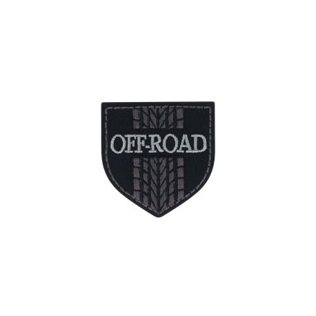 Patch Ecusson Thermocollant Blason Off Road noir 5 x 5 cm