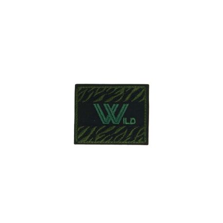 Patch Ecusson Thermocollant Wild noir et Kaki 4 x 5 cm