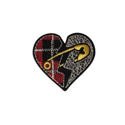 Patch Ecusson Thermocollant Punk Coeur 4,50 x 5 cm