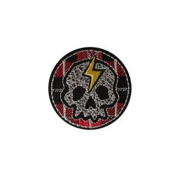 Patch Ecusson Thermocollant Punk Skull Tête de mort 5 x 5 cm