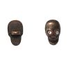 Lot de 4 Boutons Métal Skull Bronze Tête de Mort avec Strass Custom Rock