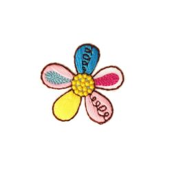 Patch Ecusson Thermocollant Fleur Multicolore 3,50 x 3,50 cm
