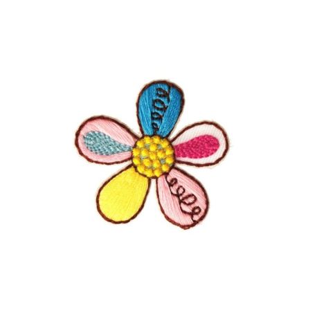 Patch Ecusson Thermocollant Fleur Multicolore 3,50 x 3,50 cm