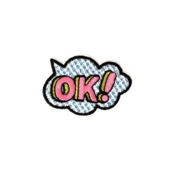 Patch Ecusson Thermocollant OK Bulle Comics 3,50 x 5 cm