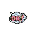 Patch Ecusson Thermocollant OK Bulle Comics 3,50 x 5 cm