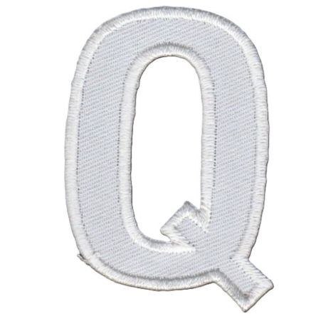 Patch Ecusson Thermocollant Lettre Blanche 3,50 x 5 cm Lettre Q