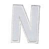 Patch Ecusson Thermocollant Lettre Blanche 3,50 x 5 cm Lettre N