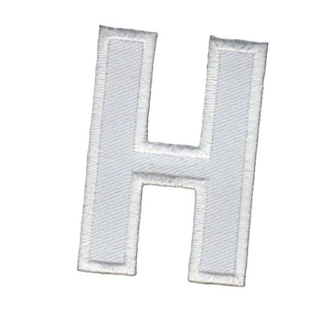 Patch Ecusson Thermocollant Lettre Blanche 3,50 x 5 cm Lettre H