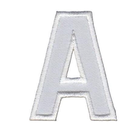 Patch Ecusson Thermocollant Lettre Blanche 4 x 5 cm Lettre A