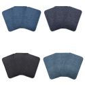 12 patchs thermocollants denim 7,5 x 10,5 cm 4 nuances de bleu coton 100 % colle forte pour réparer vos jeans préférés