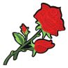 Patch Ecusson Thermocollant Grande Rose Rouge 7,50 x 17,50 cm