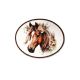 Patch Ecusson Thermocollant Médaillon Cheval Bai 5 x 6 cm
