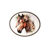 Patch Ecusson Thermocollant Médaillon Cheval Bai 5 x 6 cm
