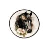 Patch Ecusson Thermocollant Médaillon Cheval Noir 5 x 5,50 cm