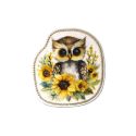 Patch Ecusson Thermocollant Médaillon Chouette Hibou 5 x 5,50 cm