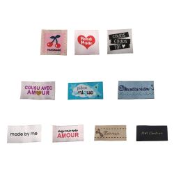Étiquette tissée à coudre Lot de 10 Message Fun Customisation textile Thème Fait Main