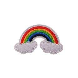 Patch Ecusson Thermocollant Arc en Ciel et Nuage 3,50 x 6,50 cm