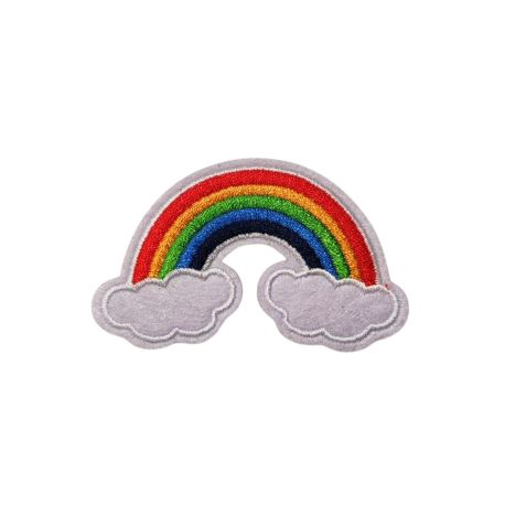 Patch Ecusson Thermocollant Arc en Ciel et Nuage 3,50 x 6,50 cm