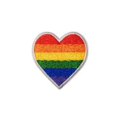 Patch Ecusson Thermocollant Coeur Arc-en-ciel 3,50 x 3,50 cm