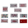 Étiquette tissée à coudre Lot de 10 Message Fun Customisation textile Thème Rouge