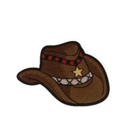 Patch Ecusson Thermocollant Chapeau de Cow Boy 4 x 5,50 cm