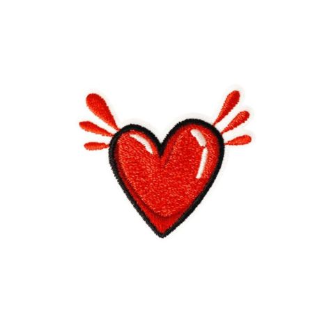 Patch Ecusson Thermocollant Coeur Splash 4 x 4,50 cm