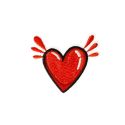 Patch Ecusson Thermocollant Coeur Splash 4 x 4,50 cm
