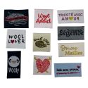 Étiquette tissée à coudre Lot de 10 Message Fun Customisation textile Thème Amour