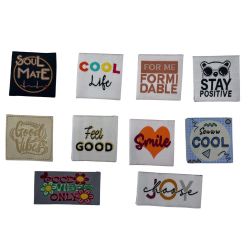 Étiquette tissée à coudre Lot de 10 Message Fun Customisation textile Thème Amour