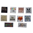 Étiquette tissée à coudre Lot de 10 Message Fun Customisation textile Thème Amour