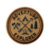 Patch Ecusson Thermocollant Adventure Explorer Rond Marron 5,50 x 5,50 cm