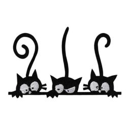 Patch Ecusson Thermocollant Les 3 Chats noirs 5,50 x 9 cm