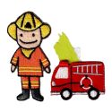 Patch Ecusson Thermocollant Pompier et son camion