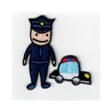 Patch Ecusson Thermocollant Policier et sa voiture